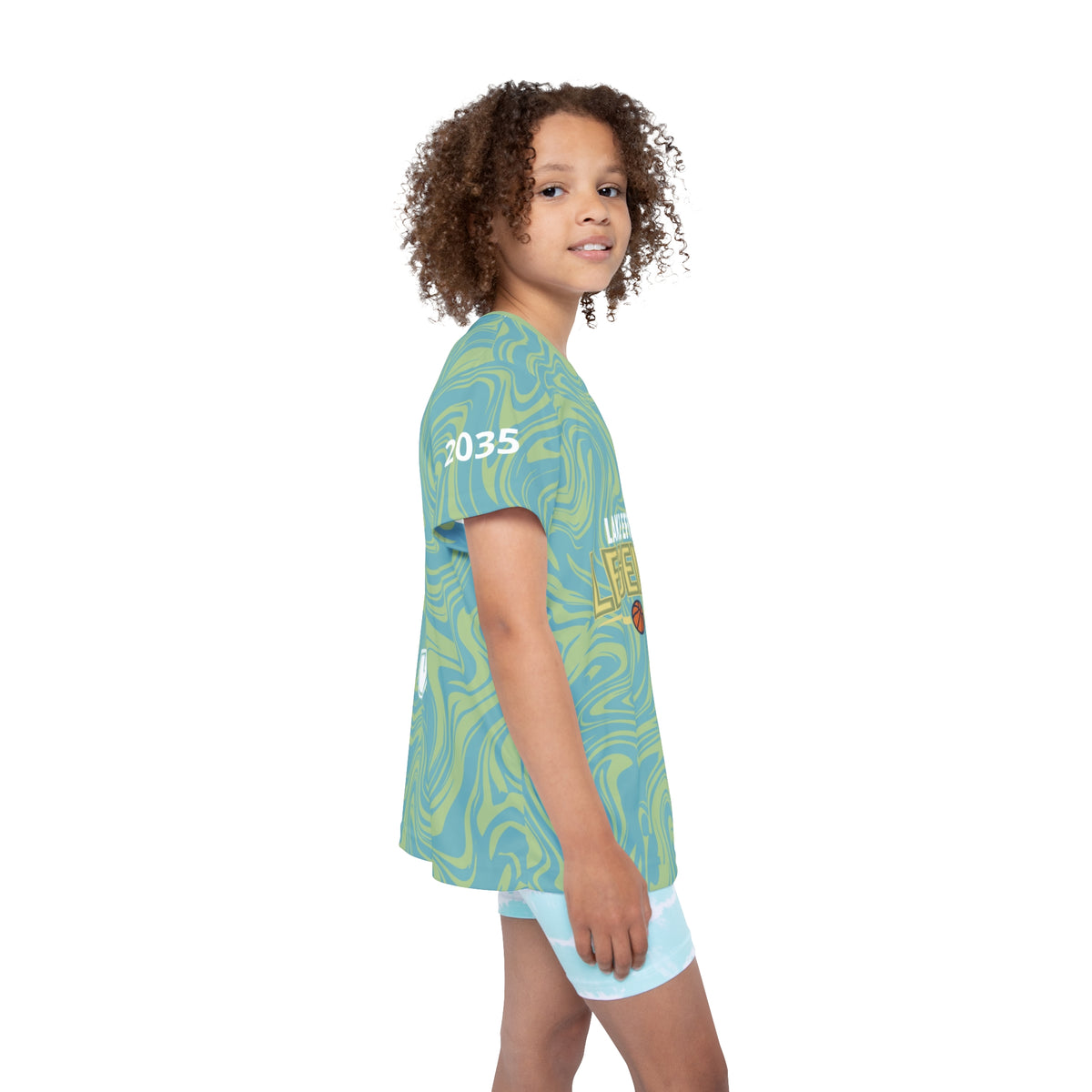Lake Effect Legends Marble Kids Sports Jersey — second model right side