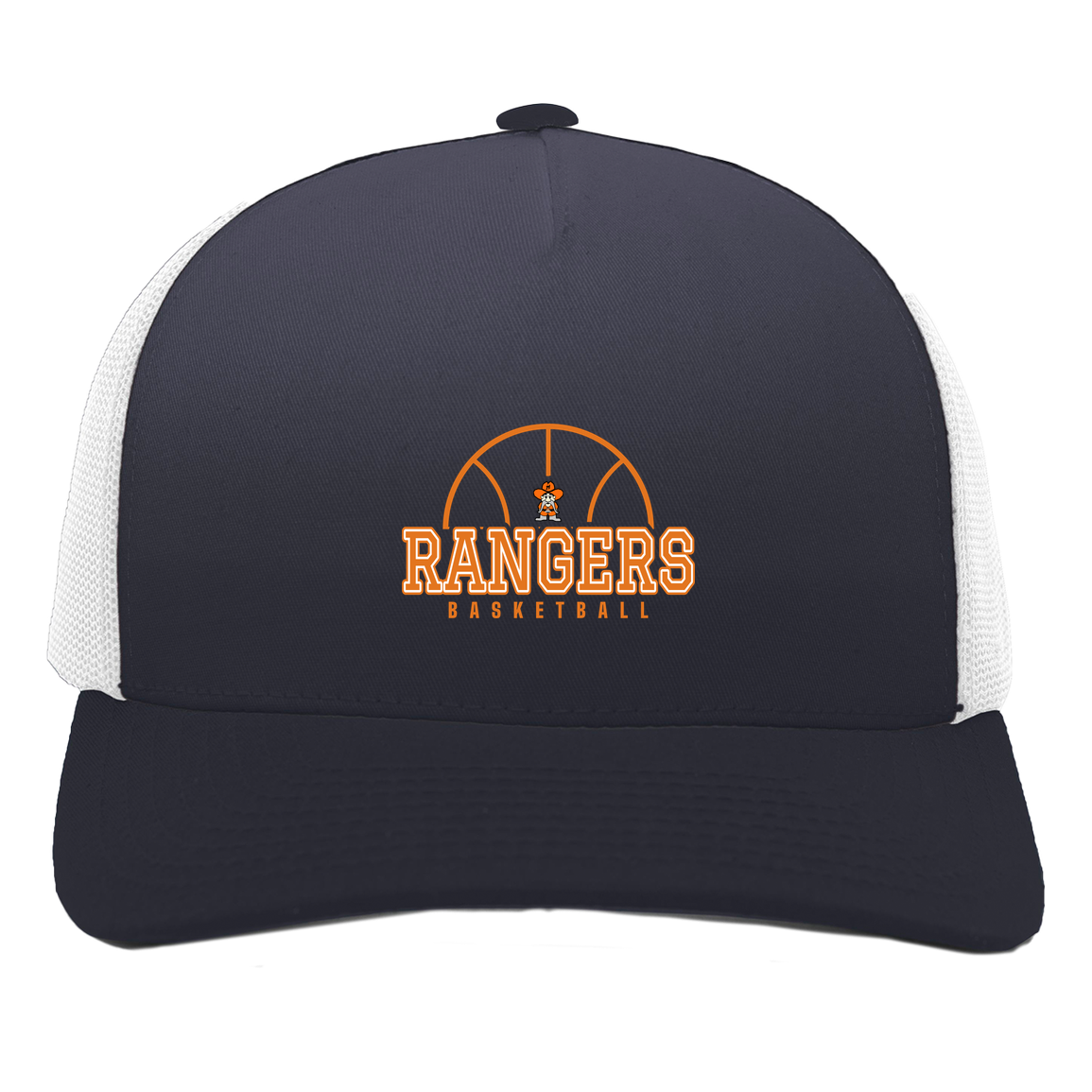 manton-elementary-ball-dome-pacific-headwear-5-panel-trucker-snapback-cap — Navy/White — Front — source sha256 0b5d7704aaf0c51bdfd55b7540610d1a75ef3928823e68cf19cc32cefe55be78 — Color position 1