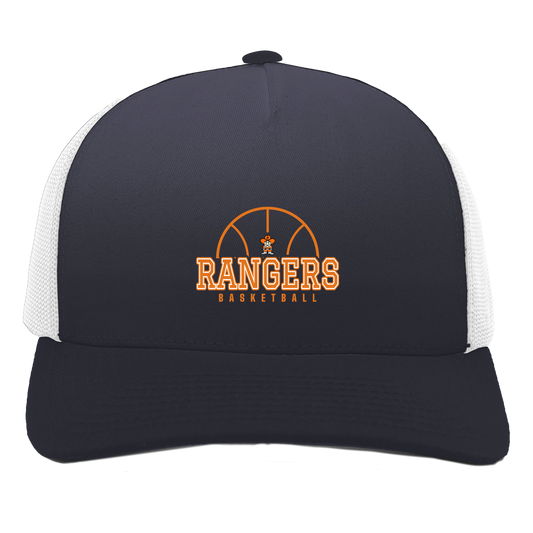 manton-elementary-ball-dome-pacific-headwear-5-panel-trucker-snapback-cap — Navy/White — Front — source sha256 0b5d7704aaf0c51bdfd55b7540610d1a75ef3928823e68cf19cc32cefe55be78 — Color position 1