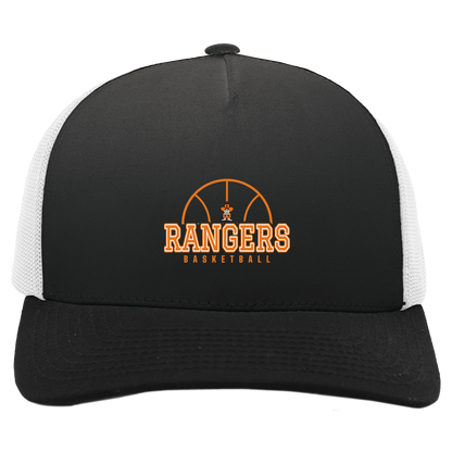 manton-elementary-ball-dome-pacific-headwear-5-panel-trucker-snapback-cap — Black/White — Front — source sha256 1455b44fa4473b5eafc1dbd01710c84161c0cc9348d9ec10db8e66bc89820e13 — Color position 4