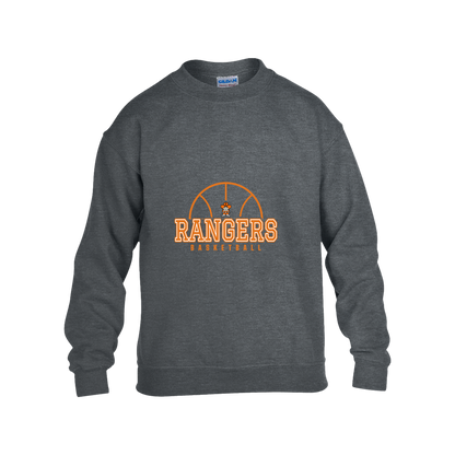 manton-elementary-ball-dome-gildan-kids-heavy-blend-fleece-crew — Dark Heather — Front — source sha256 16665480fa2d3983fe180111fc30c40632a8afa9e906db3200304b4032575ba6 — Color position 2