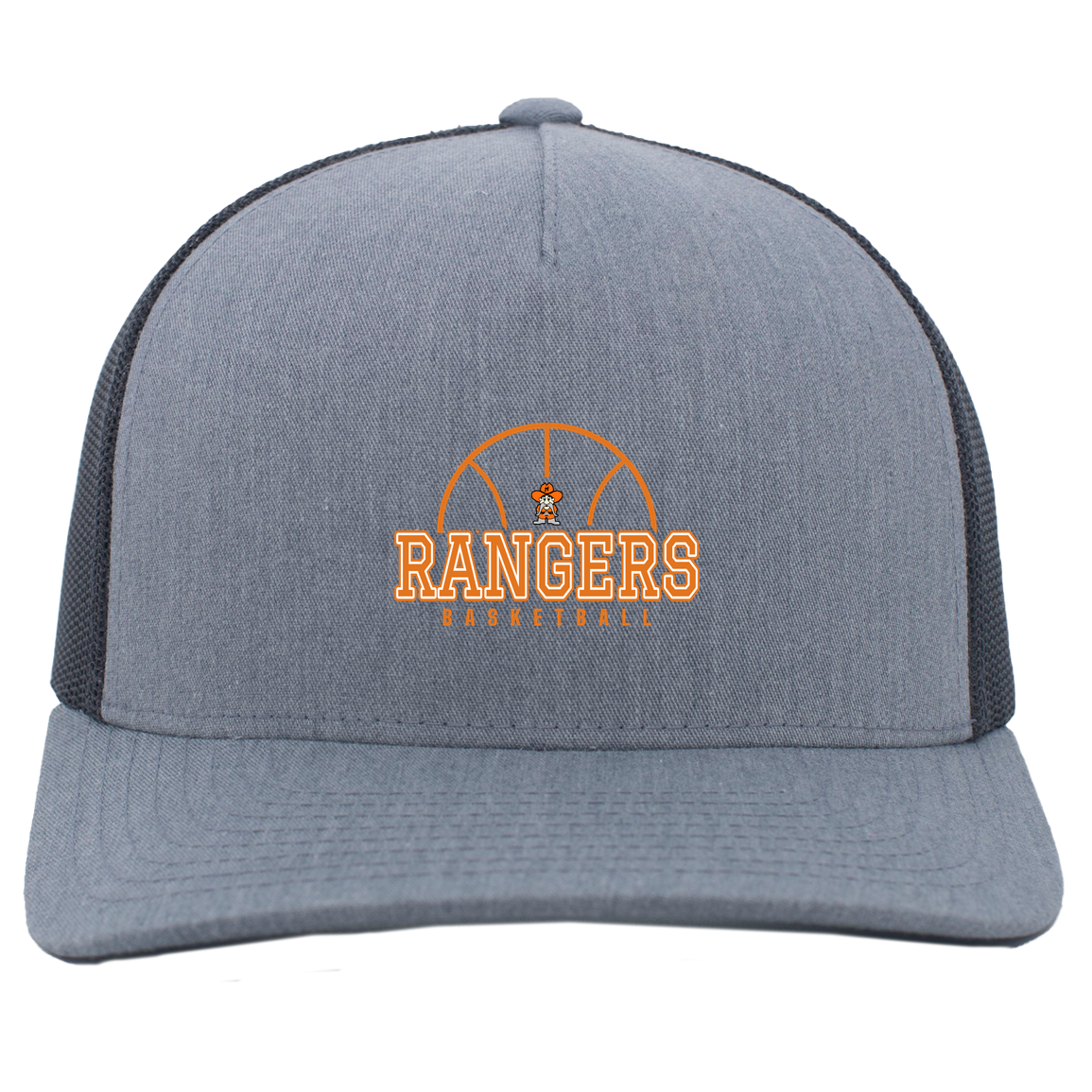 manton-elementary-ball-dome-pacific-headwear-5-panel-trucker-snapback-cap — Heather Grey/Light Charcoal — Front — source sha256 3a2d8746737f83a3207188c894eacce69080a9a3afe974334bfbbd5f7891ba8e — Color position 2