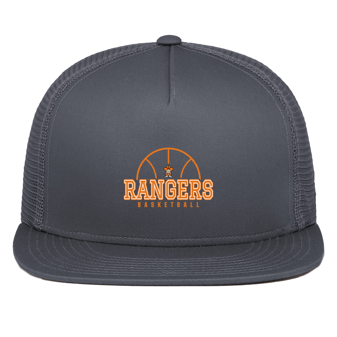 manton-elementary-ball-dome-pacific-headwear-d-series-5-panel-trucker-snapback-cap — Graphite — Front — source sha256 54464f9cefbe574e49a57589c1844e250fc1cbe832a5dd70190db93334c2fca8 — Color position 3