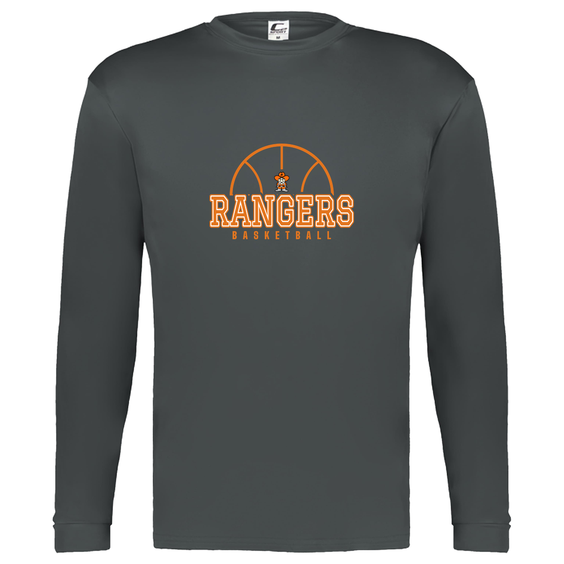 manton-elementary-ball-dome-c2-kids-performance-long-sleeve-tee — Graphite — Front — source sha256 70933472bf3d40417f983e34508928757eeaf1223f214e00d255193c56e11cc2 — Color position 2
