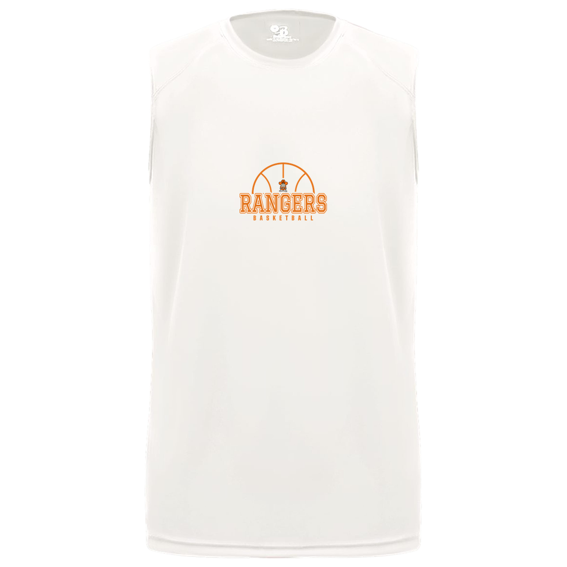 manton-elementary-ball-dome-badger-b-core-sleeveless-performance-tee — White — Front — source sha256 beec09b67a77f39c3d5bba342a26aab4c3b5967a6004a09366860f927cf3271c — Color position 4