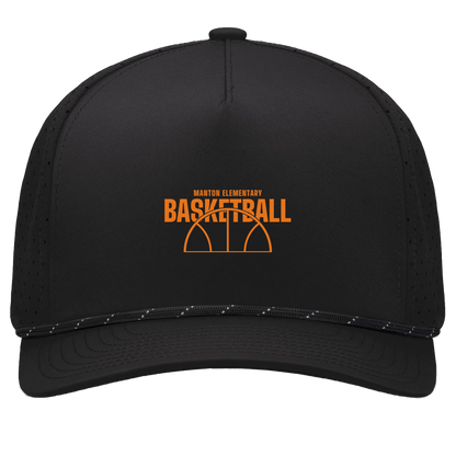 manton-hoop-horizon-pacific-headwear-weekender-perforated-snapback-cap — Black/Black — Front — source sha256 34aa30a583f2aa03b6ee6c92090fb95b819e38cd32e4f888937f0fa6aa0d01f5 — Color position 1