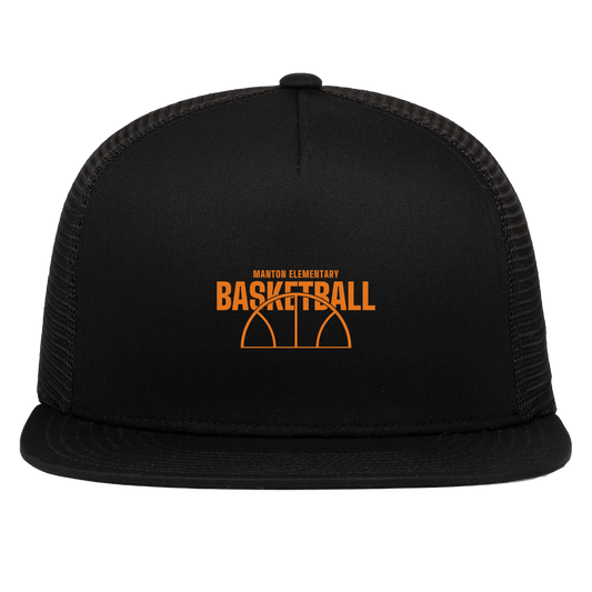 manton-hoop-horizon-pacific-headwear-d-series-5-panel-trucker-snapback-cap — Black — Front — source sha256 356e4870209291419dd9a9cc46aef6d16c4f7e10db0911665a9933647701c5f0 — Color position 1
