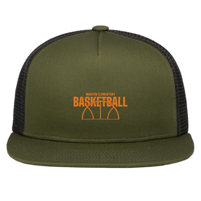 manton-hoop-horizon-pacific-headwear-d-series-5-panel-trucker-snapback-cap — Moss/Light Charcoal — Front — source sha256 45284dabefeec02bc98a6c895d2c1a214101769eff37c9d80700d54b1fe61e22 — Color position 6