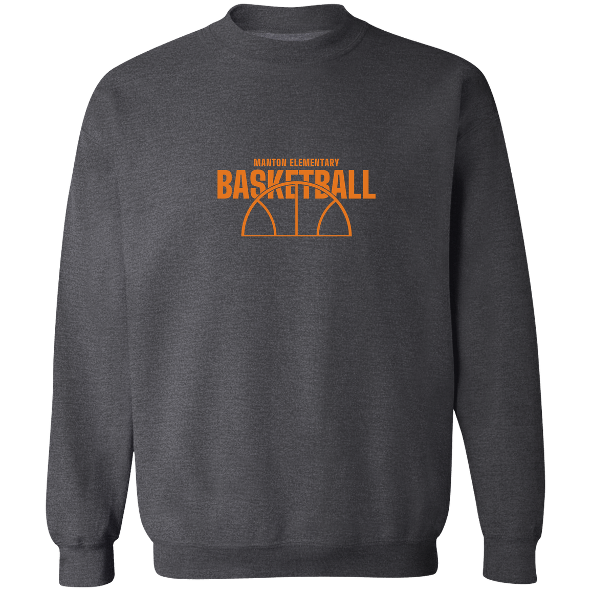 manton-hoop-horizon-gildan-crewneck-pullover-sweatshirt — Dark Heather — Front — source sha256 63b9c7bcc25de20568e9e6450bd6cead17c8c40ca234c230b155b7d4883532c3 — Color position 6