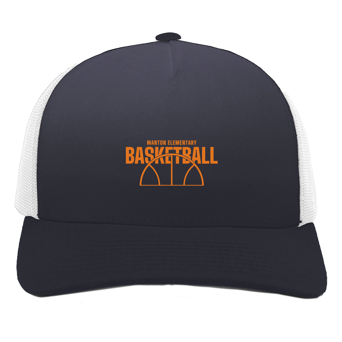 manton-hoop-horizon-pacific-headwear-5-panel-trucker-snapback-cap — Navy/White — Front — source sha256 7bd7f50583d813c2060285cce952fdb54358f1e2509624da5cc4198c59d91f5d — Color position 1