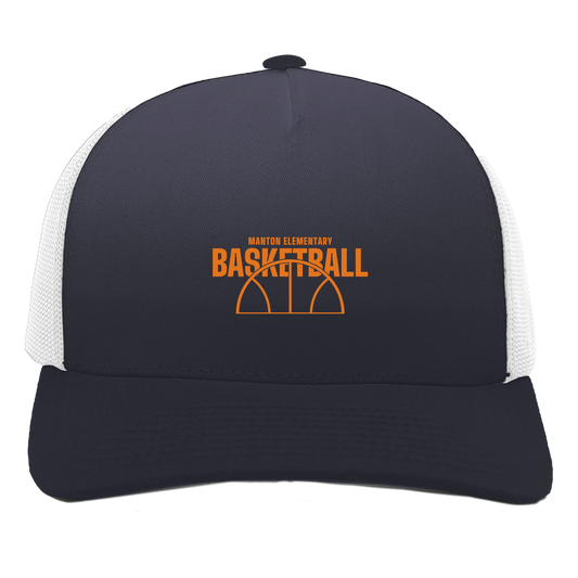 manton-hoop-horizon-pacific-headwear-5-panel-trucker-snapback-cap — Navy/White — Front — source sha256 7bd7f50583d813c2060285cce952fdb54358f1e2509624da5cc4198c59d91f5d — Color position 1