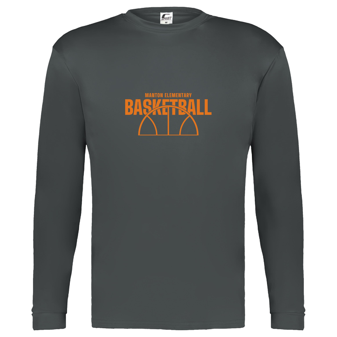 manton-hoop-horizon-c2-kids-performance-long-sleeve-tee — Graphite — Front — source sha256 80767eee003ac0e9912e3fd842c61abc0bcdedfeddebb6995c2cdfd88e84d57e — Color position 2
