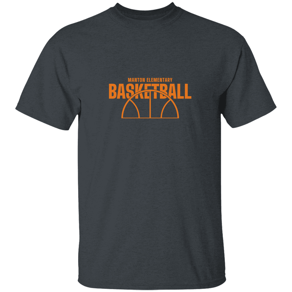 manton-hoop-horizon-gildan-youth-5-3-oz-100-cotton-t-shirt — Dark Heather — Front — source sha256 840d8c9e6fb8343a1cc5df6287dbcef641f52a22dc87659c467d612dce6bce35 — Color position 4