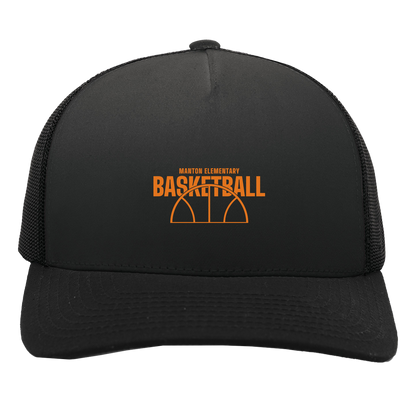 manton-hoop-horizon-pacific-headwear-5-panel-trucker-snapback-cap — Black/Black — Front — source sha256 905336ddce98005455a8a89e381a84e1e897630a60adb06d526a940e47ea7073 — Color position 3