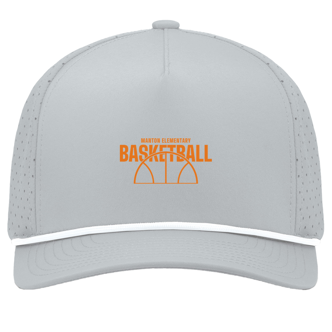 manton-hoop-horizon-pacific-headwear-weekender-perforated-snapback-cap — Silver/White — Front — source sha256 d87e077daeba04df1b19d16fe2ddafc6c39e9a4816694bafe892f8962970e04a — Color position 5