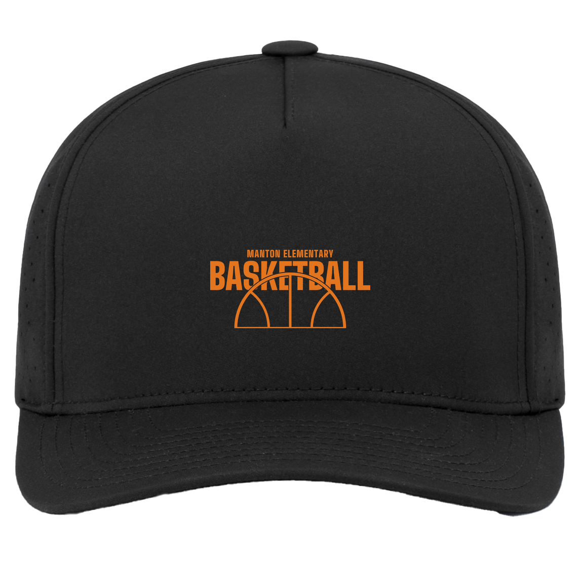 manton-hoop-horizon-pacific-headwear-weekender-perforated-snapback-cap — Black — Front — source sha256 e3a44b3773fc688c86d171b576afdf69b2c03f403cc261a5074b615d18642674 — Color position 2