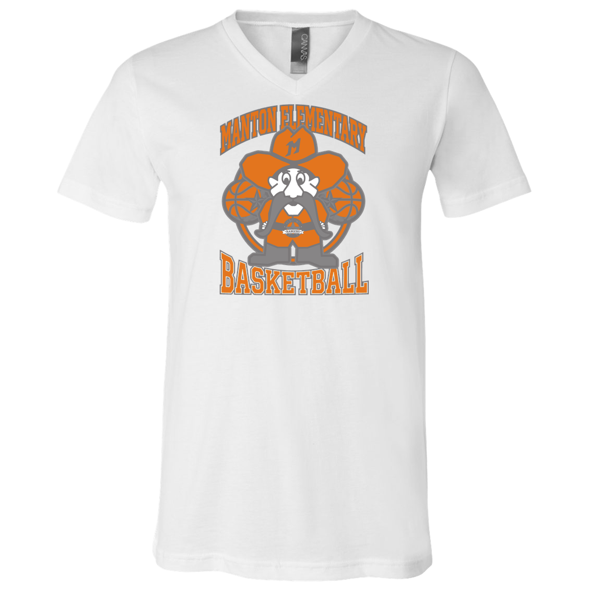 manton-ranger-mascot-hoops-bella-canvas-unisex-jersey-ss-v-neck-t-shirt — White — Front — source sha256 092e23b4045dfc684621ac67eda918c323390df3b3dfe13eff1979dcf21f557f — Color position 1