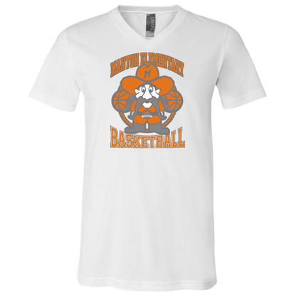 manton-ranger-mascot-hoops-bella-canvas-unisex-jersey-ss-v-neck-t-shirt — White — Front — source sha256 092e23b4045dfc684621ac67eda918c323390df3b3dfe13eff1979dcf21f557f — Color position 1