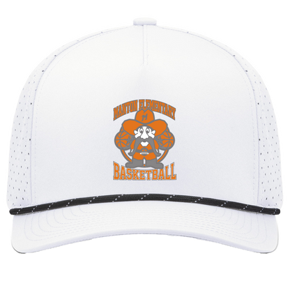 manton-ranger-mascot-hoops-pacific-headwear-weekender-perforated-snapback-cap — White/Black — Front — source sha256 148f48b9b659c526703e559a15cda1e4f903ad8918001407311ce9f2ffa22355 — Color position 7