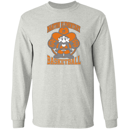 manton-ranger-mascot-hoops-gildan-ls-t-shirt-5-3-oz — Ash — Front — source sha256 158c618d9b46cc8642a8bd82098f2be0551b652e7535b8c82be1074b6d8feafc — Color position 1