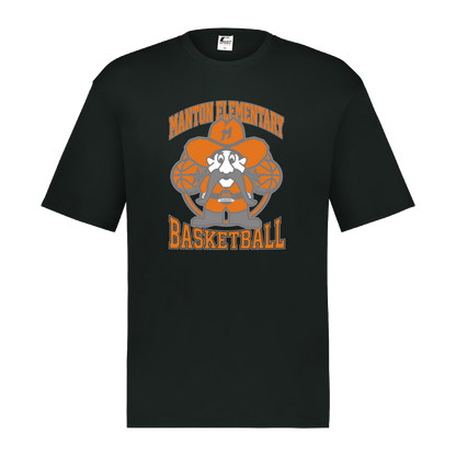 manton-ranger-mascot-hoops-c2-mens-performance-short-sleeve-tee — Black — Front — source sha256 1ff67c6493b9b26f9aa0f0d97aa8177e96f4473b6230c714183e26b327227c2c — Color position 1