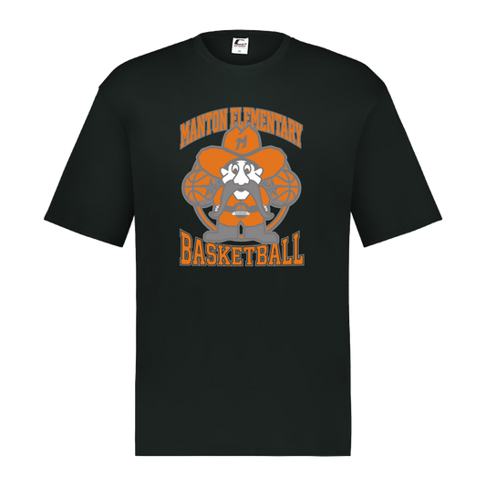 manton-ranger-mascot-hoops-c2-mens-performance-short-sleeve-tee — Black — Front — source sha256 1ff67c6493b9b26f9aa0f0d97aa8177e96f4473b6230c714183e26b327227c2c — Color position 1