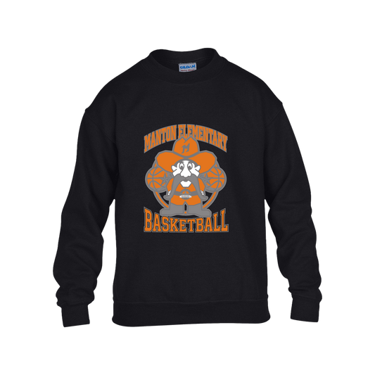 manton-ranger-mascot-hoops-gildan-kids-heavy-blend-fleece-crew — Black — Front — source sha256 39a9cee695942d70777d99733c1875885240bace6a1af806a4415c4cd3390628 — Color position 1