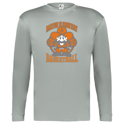 manton-ranger-mascot-hoops-c2-kids-performance-long-sleeve-tee — Silver — Front — source sha256 51dcb004e820b1dca5cf01270f4b22c9a1133fbaa0872e9ecff889c9587083da — Color position 3