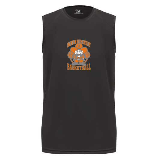 manton-ranger-mascot-hoops-badger-b-core-sleeveless-performance-tee — Black — Front — source sha256 5b62300d992dbaba13e16c84d25a8663425d9f0a879921eda3a19a0174f63d3e — Color position 1
