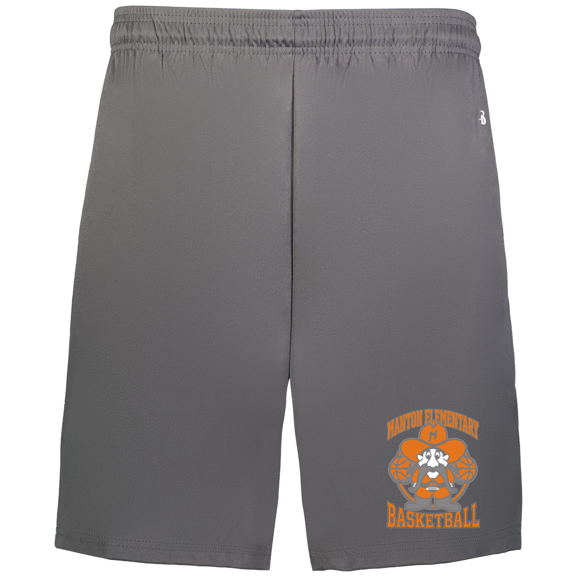 manton-ranger-mascot-hoops-badger-adult-b-core-7-inch-short-with-pockets — Graphite — Front — source sha256 5ba83a2cb9cfee58be97f2bbbba85e24bbbcd78652bd5429041c4596bb28c9c7 — Color position 2