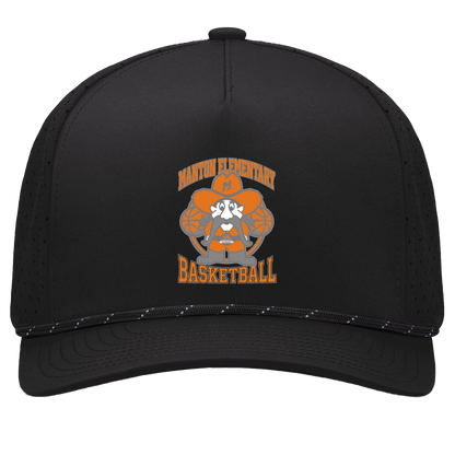 manton-ranger-mascot-hoops-pacific-headwear-weekender-perforated-snapback-cap — Black/Black — Front — source sha256 60e222d2431686fb38965442ff412ea36ad065cf7a11b1b5d16bc9a87f793761 — Color position 1