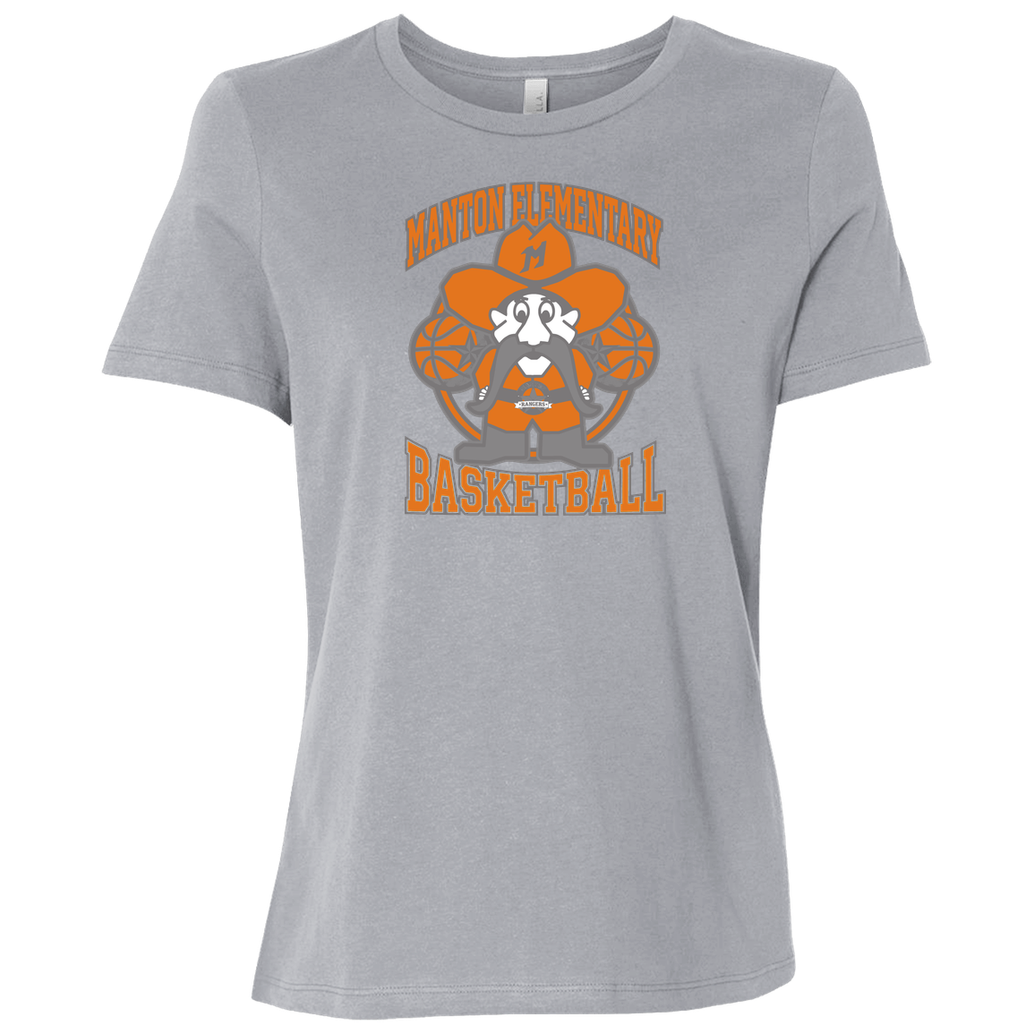 manton-ranger-mascot-hoops-bella-canvas-ladies-relaxed-jersey-short-sleeve-t-shirt — Athletic Grey — Front — source sha256 6800ef184fd64773f1574ea3d1fb03dd79db23355155fe7242ca251289487bab — Color position 3