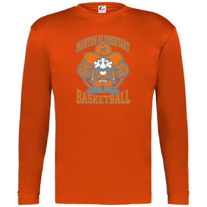 manton-ranger-mascot-hoops-c2-mens-performance-long-sleeve-tee — Orange — Front — source sha256 7ac4ba02c85b97f075f5b14320df6d97d650320c9c677b61855f51333b0835ad — Color position 5