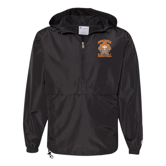 manton-ranger-mascot-hoops-champion-unisex-packable-anorak-jacket — Black — Front — source sha256 8a3d2e882774d363f328cf4edbd884808a0fc809ebf822f9ccdc41a5557c9a84 — Color position 1