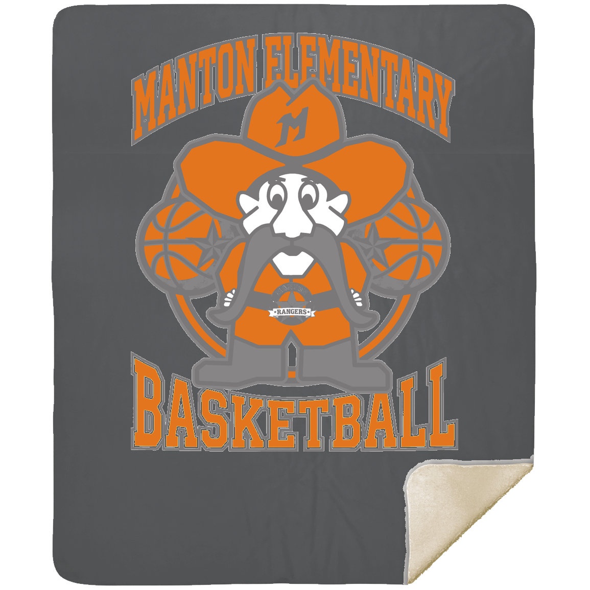 manton-ranger-mascot-hoops-mshm-premium-sherpa-blanket-50x60 — Gray — Front — source sha256 8af139c78105f6fe6dfe98fadf274ceacf51279409849d9aeef8af4663761438 — Color position 3