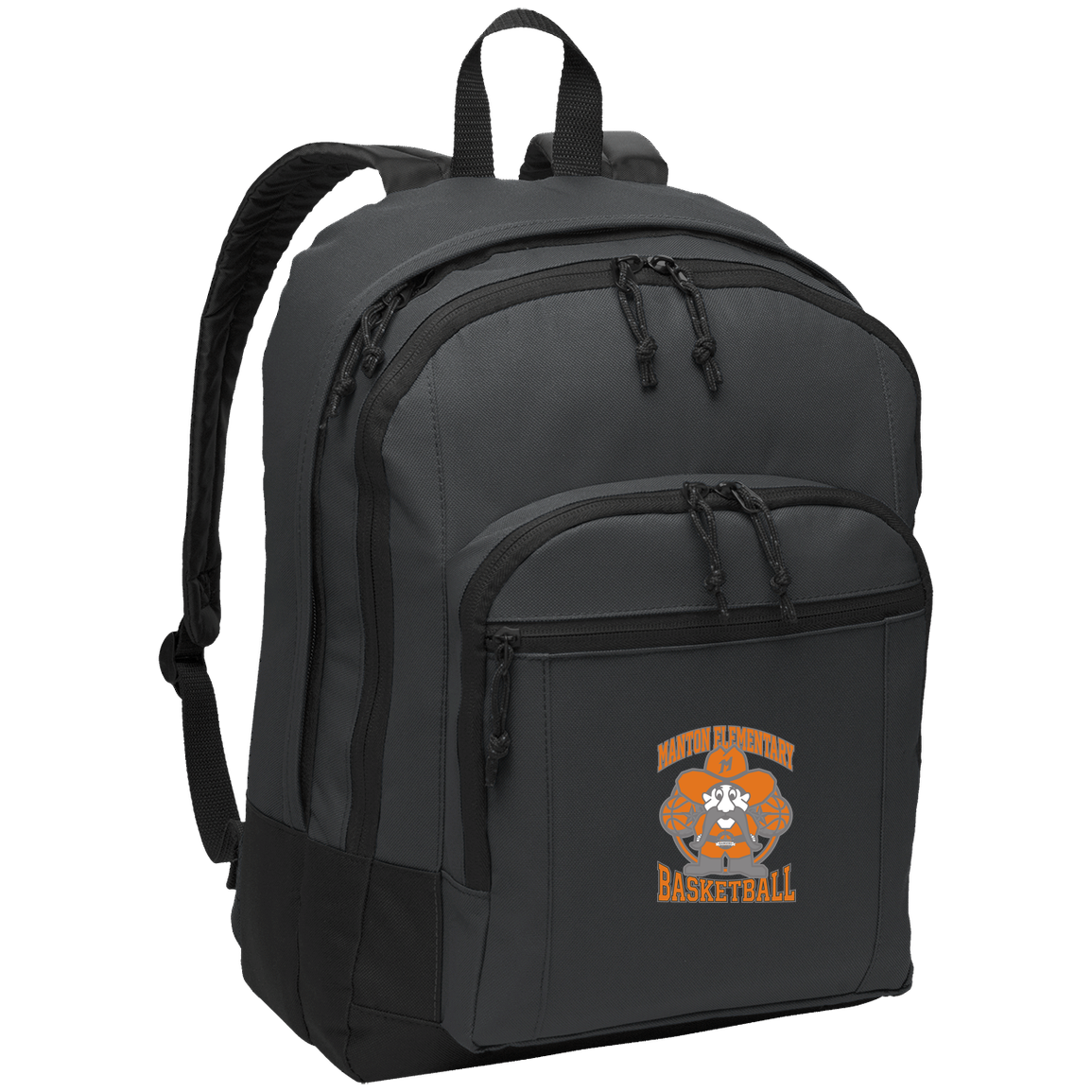 manton-ranger-mascot-hoops-port-authority-basic-backpack — Dark Charcoal — Front — source sha256 917c88a5402441b80c39080a3e03139e5b18811260a678a1eca88c47d198f523 — Color position 2