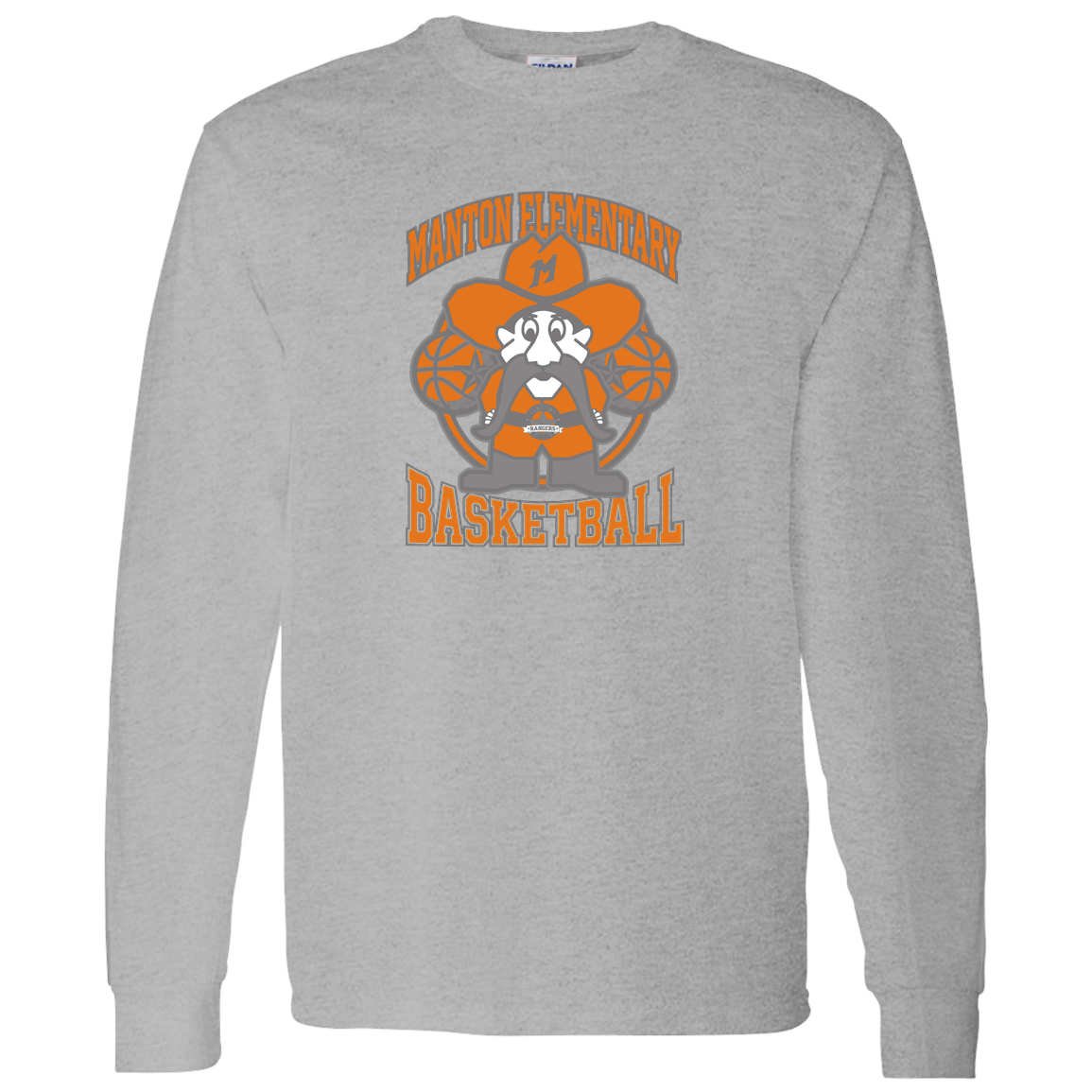 manton-ranger-mascot-hoops-gildan-ls-t-shirt-5-3-oz — Sport Grey — Front — source sha256 982614999c99a4bc545e606137c53080154492fe8d23e3a29c4d77cc52d21288 — Color position 5
