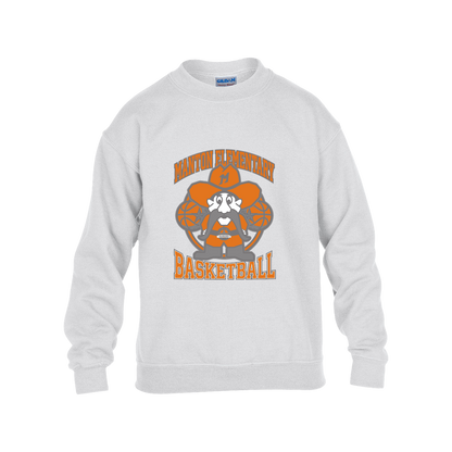 manton-ranger-mascot-hoops-gildan-kids-heavy-blend-fleece-crew — White — Front — source sha256 9f15de9304ef2fd715c29753fbedb23a1b221926ae34c4157e8fa5ec8fc32780 — Color position 4