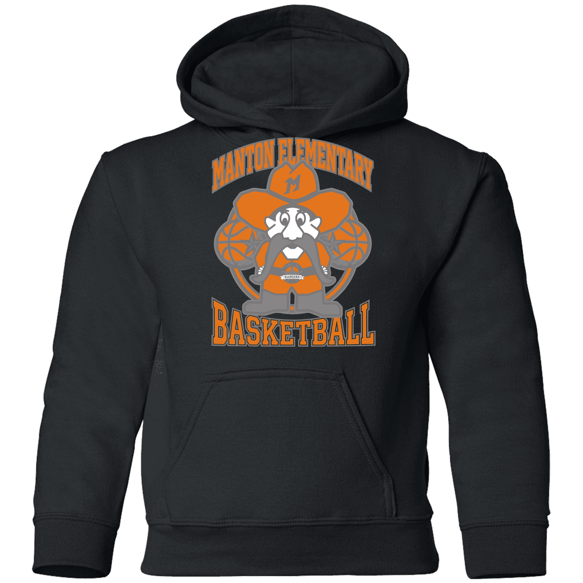 manton-ranger-mascot-hoops-gildan-youth-pullover-hoodie — Black — Front — source sha256 b3bb5caaee4fea5cb9c5e3c508102e00228d4b81779a4a7be1f9ae1447b6cb9a — Color position 3
