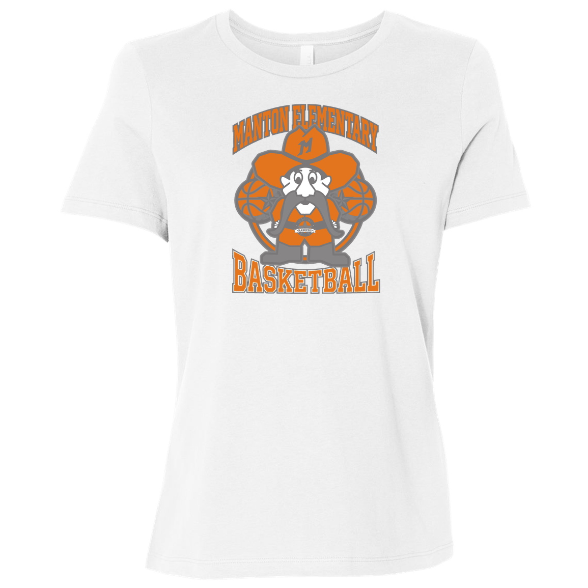 manton-ranger-mascot-hoops-bella-canvas-ladies-relaxed-jersey-short-sleeve-t-shirt — White — Front — source sha256 b4c4bce56e1da23b7df3c261918dab0c1f29db211ac886be99c408eab76bd7d0 — Color position 4