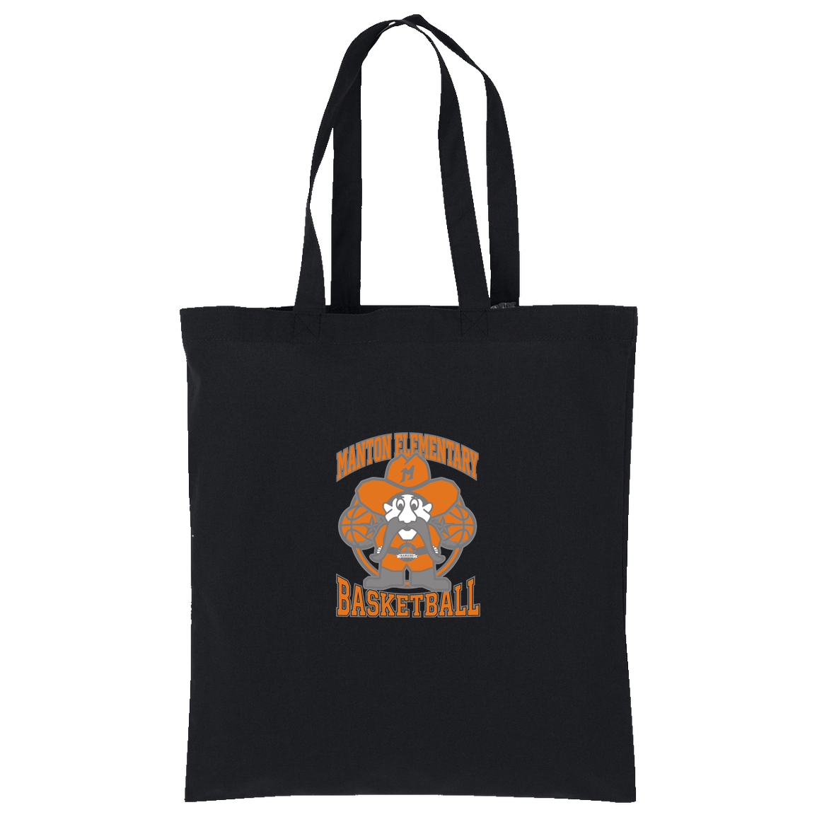 manton-ranger-mascot-hoops-port-authority-core-cotton-tote — Deep Black — Front — source sha256 bb967eeae82040dec95a57ae19a7bea269419dc46fadbcf9c59615d8c7e6cf5f — Color position 1