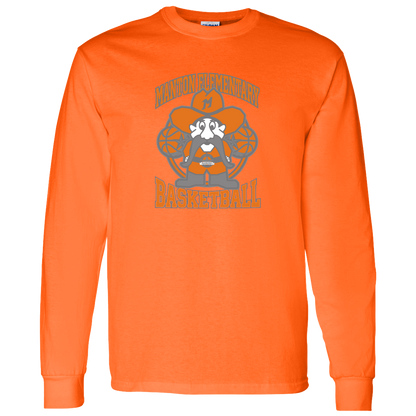 manton-ranger-mascot-hoops-gildan-ls-t-shirt-5-3-oz — Safety Orange — Front — source sha256 dd020c86106f4f417218eff390828502d1168e7da9dbe0200316f578faad6042 — Color position 6