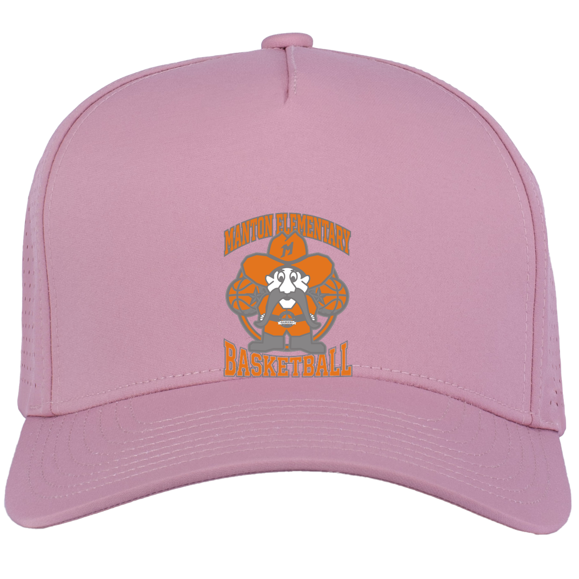 manton-ranger-mascot-hoops-pacific-headwear-weekender-perforated-snapback-cap — Mauve — Front — source sha256 e6d00367f9ba23777afc8f87504bdaaeb1086e16a8c2b75422fff87c329686a6 — Color position 8