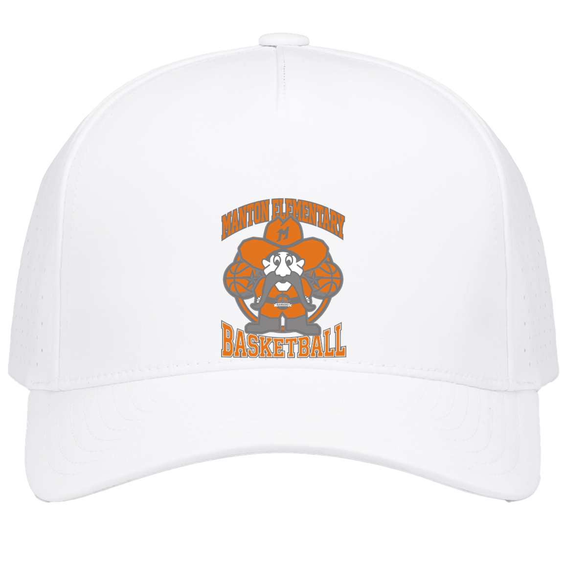 manton-ranger-mascot-hoops-pacific-headwear-weekender-perforated-snapback-cap — White — Front — source sha256 eb6207c54a33dd4a5ad6aec5aaab6cd5ed03e8aa720c45704264c2d72f81c645 — Color position 6