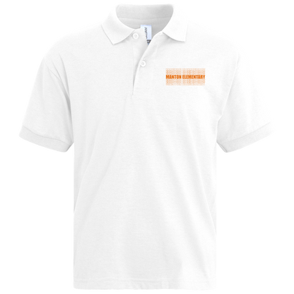 manton-stacked-echo-gildan-kids-jersey-polo — White — Front — source sha256 00945456ac57f64c338bfc8ccc72071ab8425b6e2fdf5ab019e87428fbebe029 — Color position 1