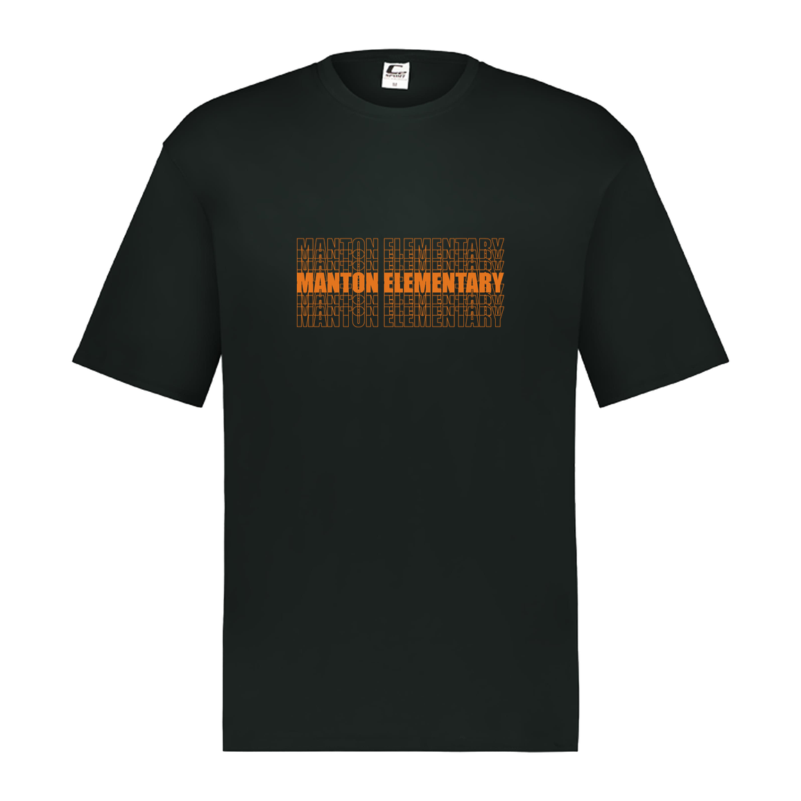 manton-stacked-echo-c2-kids-performance-short-sleeve-tee — Black — Front — source sha256 0f2c3a1f6b675c3a4f7e6329e095dbf1accac4b9f75c4fb83c078e2dceba6efc — Color position 2