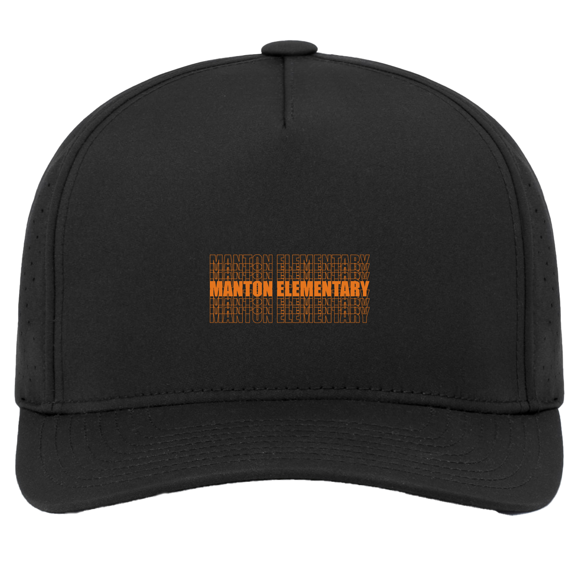 manton-stacked-echo-pacific-headwear-weekender-perforated-snapback-cap — Black — Front — source sha256 2140675aacf0474cd8de61b5b3c581f8b92a694c483adea5b3371358cc47c1e3 — Color position 2