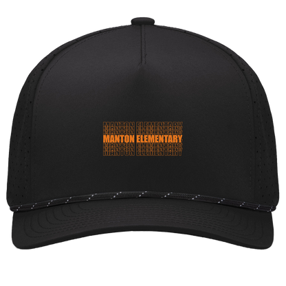 manton-stacked-echo-pacific-headwear-weekender-perforated-snapback-cap — Black/Black — Front — source sha256 32973ebb85f54005a0b38ac3a98bd7f8b1eec8ab557cd42da4844f3b6302cd73 — Color position 1