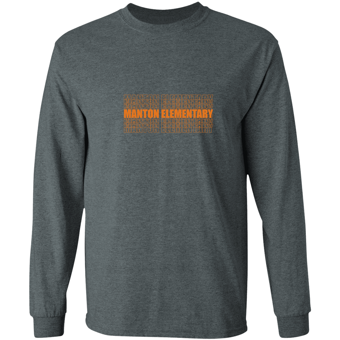 manton-stacked-echo-gildan-ls-t-shirt-5-3-oz — Dark Heather — Front — source sha256 34116dfa2c844f4eb986dd87ce5c3026de623fb3d8a8840023b31fdc4d29f83d — Color position 2