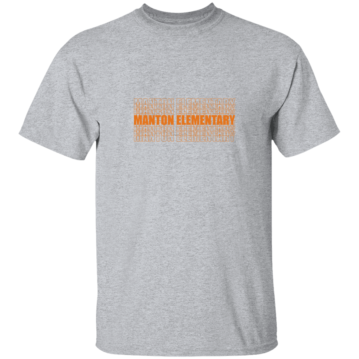 manton-stacked-echo-gildan-youth-5-3-oz-100-cotton-t-shirt — Sport Grey — Front — source sha256 3e8c99cd3abffd9770a0d84ad819c67645e2c9bec58e66595ddc7421219fa1a3 — Color position 5